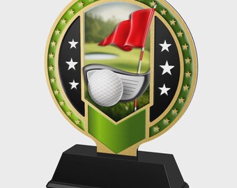 Trofeo de golf Sentinel de acero inoxidable / GRABADO Y ENTREGA GRATIS / Descuentos por volumen disponibles / Grabado gratis