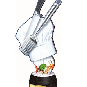 Trophy Monster  Cooking & Baking Real Wood Eco Friendly Trophy Awards
