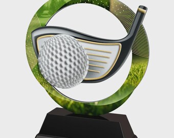 Trofeo de golf de acero inoxidable Onyx / GRABADO Y ENTREGA GRATIS / Descuentos por volumen disponibles / Grabado gratis