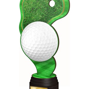 Trophy Monster  Golf Real Wood Eco Friendly Trophy Awards