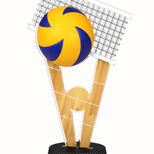Trophy Monster Volleyball Full Color Printed  1/8&quot;  Thick Trophy Stunning Award
