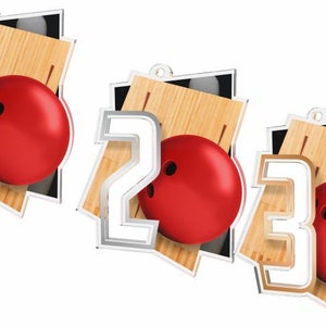 Trophy Monster 10  Pieces Of 3rd Place of Acrylic  Medal Bowling Award 2 3/4 &quot; | for Club, School & Presentations |