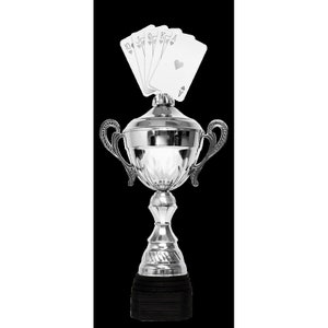 Trophymonster Luxury Large Silver Metal Cards Trophy Cup 3 Sizes