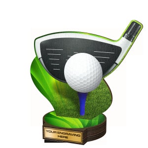 Trophy Monster Golf  Wood Plaques Trophy Awards &quot; Eco Friendly &quot;