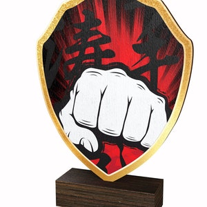 Trophy Monster Real Wood Martial Arts Fist  Trophy | ECO Friendly Made from 4-Ply Birchwood | Free Engraving and Delivery |