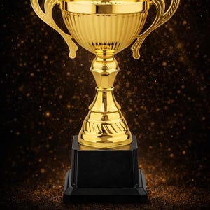 Copa de trofeo de metal dorado: premio grabado personalizado / Descuentos por volumen disponibles / Grabado gratuito