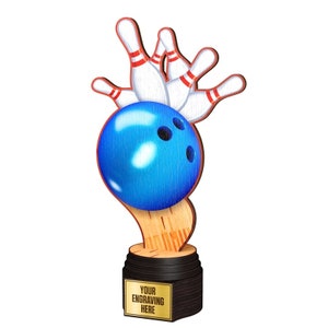 Trophy Monster  Bowling Real Wood Eco Friendly Trophy Awards