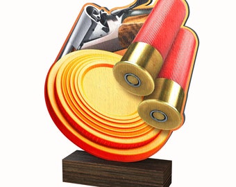 Trofeos de escultura de madera para tiro "Ecológicos" / Descuentos por volumen disponibles / Grabado gratuito