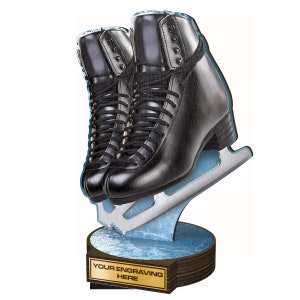 Trophy Monster Men Ice Skating Wood Plaques Trophy Awards &quot; Eco Friendly &quot;