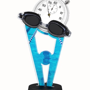 Trophy Monster Swimming Full Color Printed  1/8&quot;  Thick Trophy Stunning Award