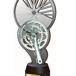 Trophy Monster  Cycling Real Wood Eco Friendly Trophy Awards