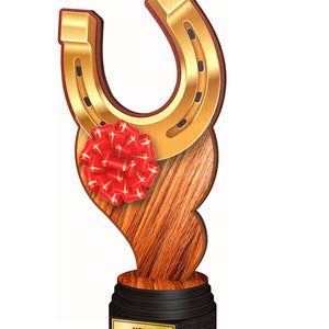 Trophy Monster  Horse Riding Real Wood Eco Friendly Trophy Awards