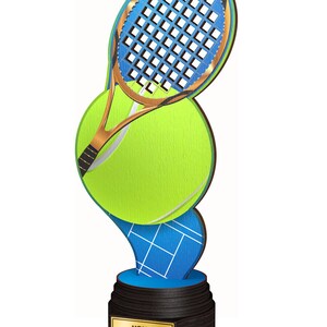 Trophy Monster  Tennis Real Wood Eco Friendly Trophy Awards