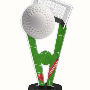 Trophy Monster Field Hockey Full Color Printed  1/8&quot;  Thick Trophy Stunning Award