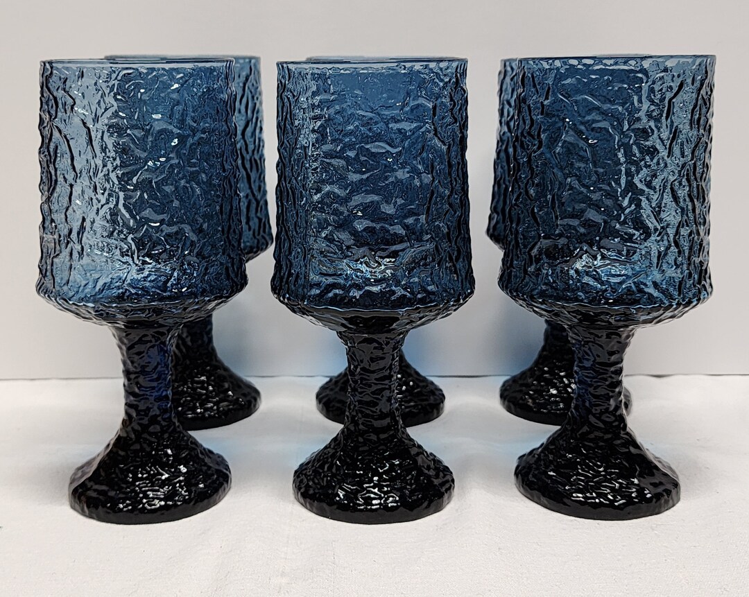 Vintage Lenox Impromptu Dark Blue Glasses Water Goblets or Etsy