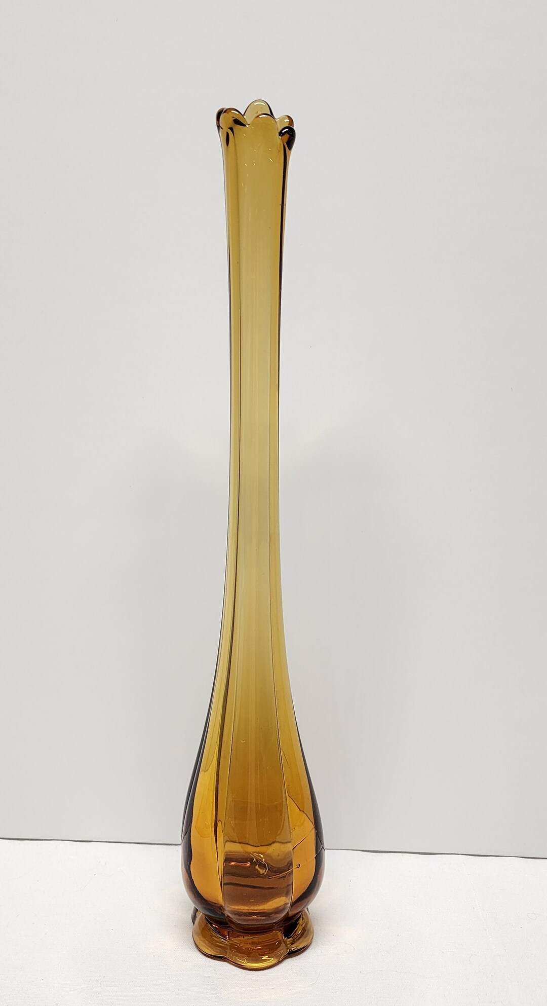 L.E. Smith Amber 15.25 Swung Bud Vase Etsy