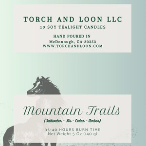 Soy Tealights Handpoured 10 pack Mountain Trails