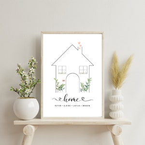 Personalised Family Home Print: New Home Gift