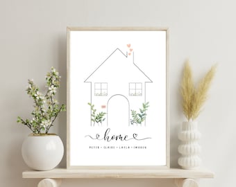Personalised Family Home Print: New Home Gift