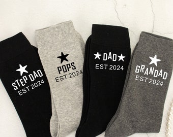 Dad Socks Personalised Father's Day Socks Daddy Est Daddy to Be Step Dad Grandad Gift From Bump Best Dad Ever Socks Dad Birthday Gift