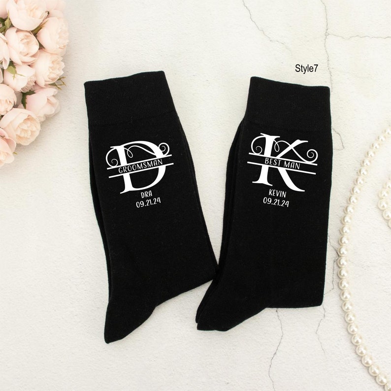 Groomsmen SocksPersonalized Wedding Socks,Custom Groomsman Socks for the Wedding Party,Groom&Best Man Socks,Groomsmen Gift,Grooms proposal image 4