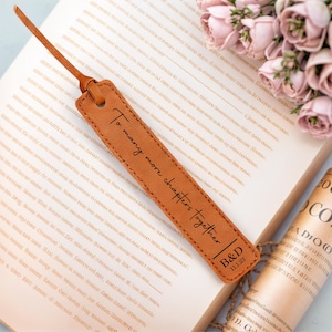 Personalized First Anniversary Bookmark,Leather Bookmark  To many more chapters together Leather Anniversary Bookmark Leather Anniversary