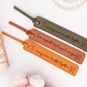 Leather Bookmark for First Anniversary Gift,Personalized Bookmark,Anniversary Gift for Couple,Special Date Bookmark,Reading Leather