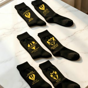 Groomsmen Socks, Personalized Wedding Socks,Custom Groomsman Socks for the Wedding Party,Groom&Best Man Socks,Groomsmen Gift,Grooms proposal image 17