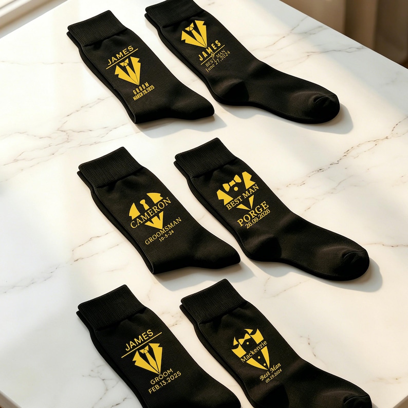 Groomsmen Socks, Personalized Wedding Socks,Custom Groomsman Socks for the Wedding Party,Groom&Best Man Socks,Groomsmen Gift,Grooms proposal image 17