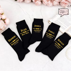 Groomsmen Socks, Personalized Wedding Socks,Custom Groomsman Socks for the Wedding Party,Groom&Best Man Socks,Groomsmen Gift,Grooms proposal image 3