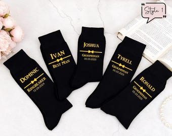 Custom Groomsmen Socks,Groomsmen Gifts for Him,Wedding Socks,Personalised Wedding Socks,Father of the Bride Gift Socks,Best Man Socks,