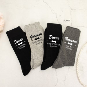 Groomsmen SocksPersonalized Wedding Socks,Custom Groomsman Socks for the Wedding Party,Groom&Best Man Socks,Groomsmen Gift,Grooms proposal image 2