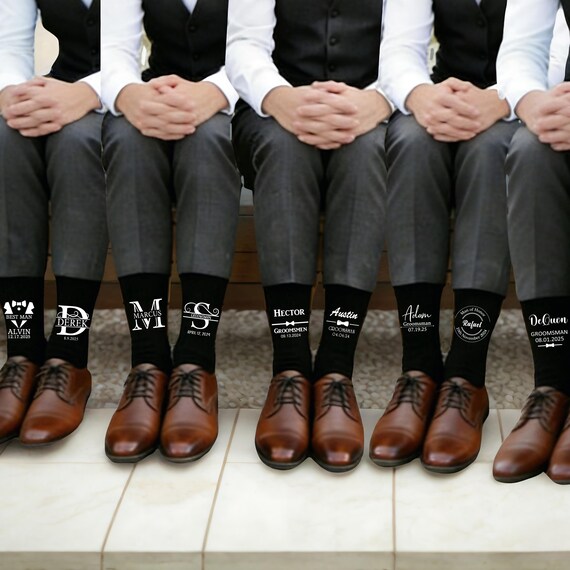 Groomsmen Socks, Personalized Wedding Socks,Custom Groomsman Socks for the Wedding Party,Groom&Best Man Socks,Groomsmen Gift,Grooms proposal