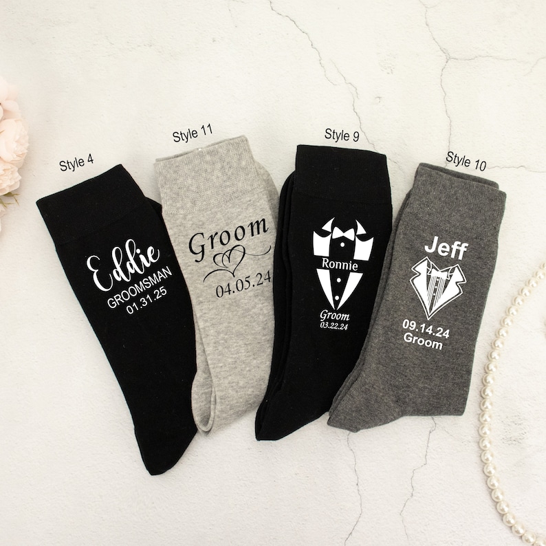 Groomsmen SocksPersonalized Wedding Socks,Custom Groomsman Socks for the Wedding Party,Groom&Best Man Socks,Groomsmen Gift,Grooms proposal image 6