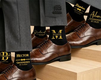 Calcetines personalizados para padrinos de boda, Regalos para padrinos de boda, Calcetines de boda personalizados, Calcetines para el padrino, Calcetines de regalo para el padre de la novia