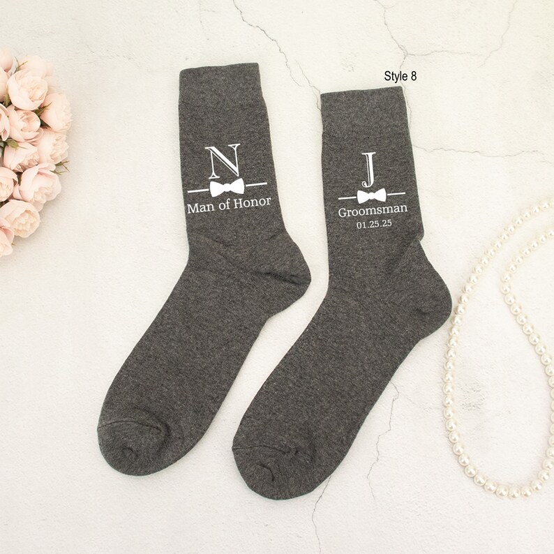 Groomsmen SocksPersonalized Wedding Socks,Custom Groomsman Socks for the Wedding Party,Groom&Best Man Socks,Groomsmen Gift,Grooms proposal image 7