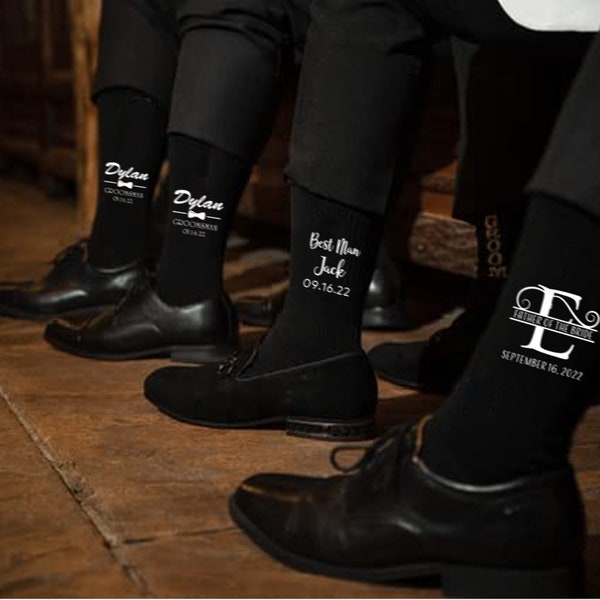 Groomsmen Socks，Personalized Wedding Socks,Custom Groomsman Socks for the Wedding Party,Groom&Best Man Socks,Groomsmen Gift,Grooms proposal