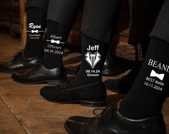 Custom Groomsmen Socks,Wedding Party Socks,Personalised Men Socks,Best Man Socks,Groomsmen Proposal Gifts for Him,Grooms Socks,Wedding Gifts