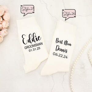 Groomsmen Socks, Personalized Wedding Socks,Custom Groomsman Socks for the Wedding Party,Groom&Best Man Socks,Groomsmen Gift,Grooms proposal image 14