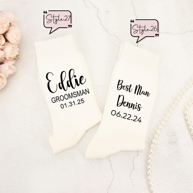 Groomsmen Socks, Personalized Wedding Socks,Custom Groomsman Socks for the Wedding Party,Groom&Best Man Socks,Groomsmen Gift,Grooms proposal image 14