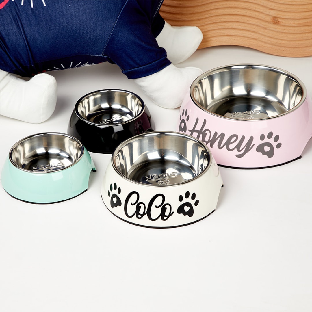 Custom Dog Bowlpersonalized Metal Dog Bowlfood Bowlwater Etsy