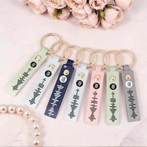 Custom Music Song Keyring | Spotify Code Keyring | Personalised Keyring | Personalised Keychain | Engraved Keychain | Music Gift Keychain