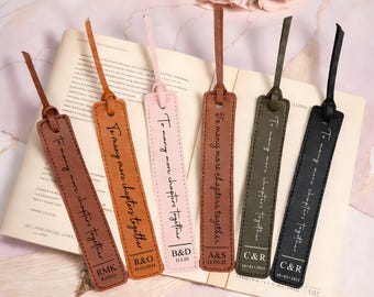 Leather Bookmark Personalized 3rd Anniversary Bookmark To many more chapters together Leather Anniversary Bookmark Leather Valentine Gifts