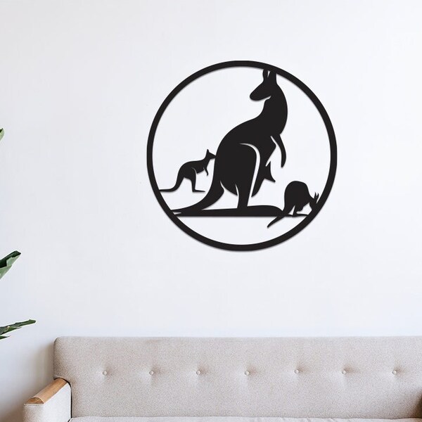 Kangaroo Metal Art Etsy
