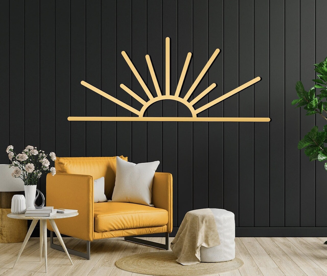 Minimalist Sun Decor Sun Decor Metal Sun Wall Art Large Etsy