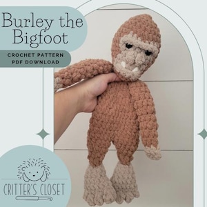 Burley the Bigfoot Crochet Pattern, Bigfoot crochet pattern, Sasquatch Crochet pattern