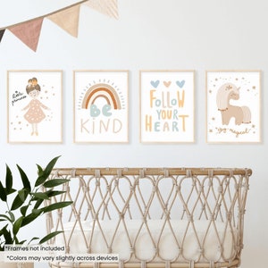Unicorn Wall Art Prints for Girls Nursery Boho Wall Decor for Playroom Boho Rainbow Toddler Room Decor Unicorn Prints for Girls Bedroom