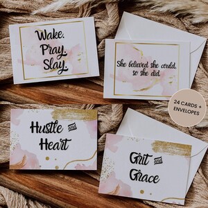 Motivationskarten für Frauen Inspirierende Grußkarten Innen blanko mit Umschlägen Verschiedene Ermutigungskarten Just Weil Karten 24pk