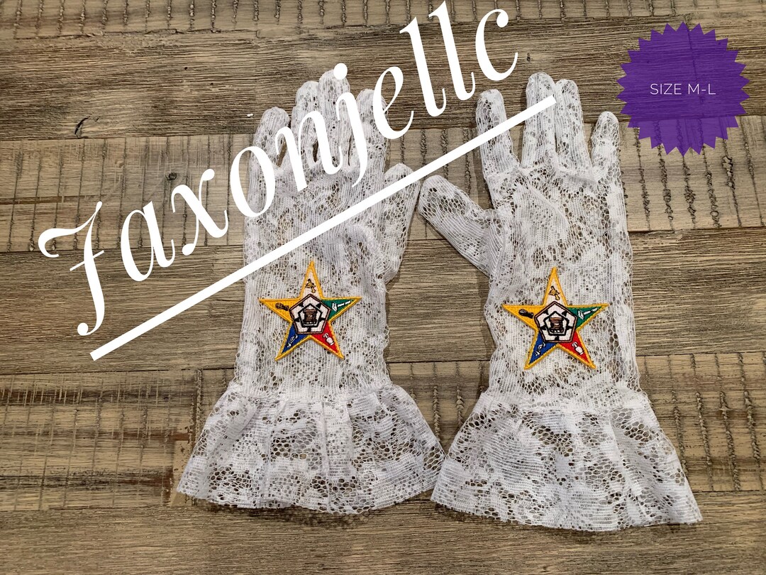 Order of the Eastern Star Lace Gloves Etsy