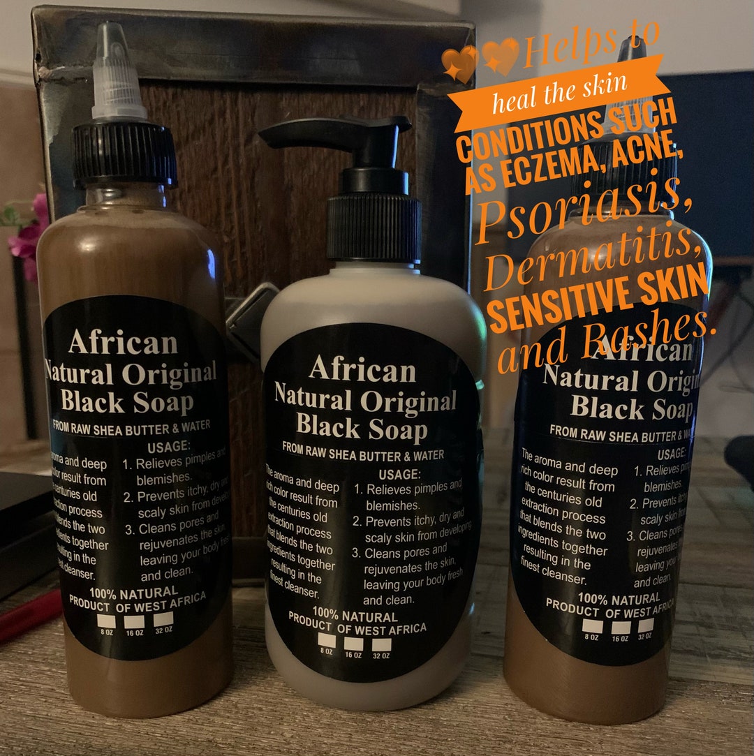 Raw African Black Soap Body Wash: Natural Organic Skin Care - Etsy